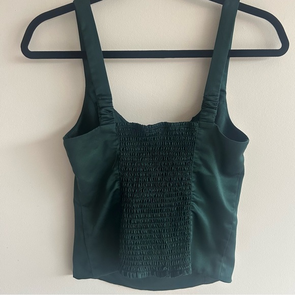 Dynamite, size S, Harlow Satin Ruched Cami in emerald green, rouched back - Picture 5 of 7